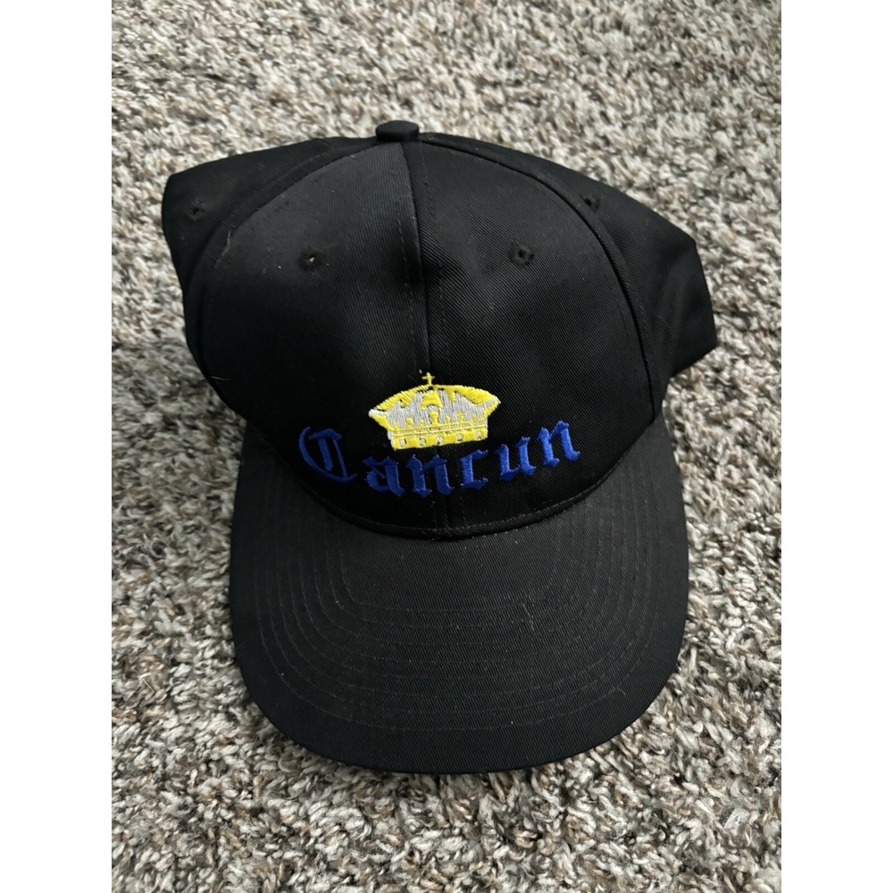Cancun Mexico Black SnapBack Hat Crown Logo Decky Hats  Souvenir‎